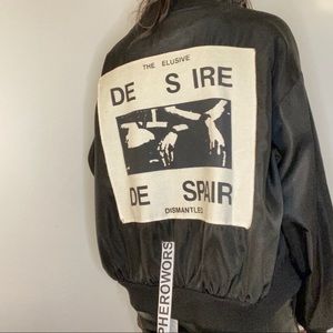 oversized bomber with back detail